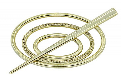 Заколка Овал 2 Элит 60х100 мм золото глянец В0022-1 MISLT