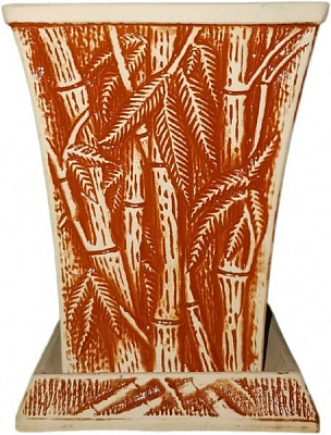 Горшок керамический Бамбук квадрат Б 3л коричневый 