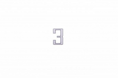 Цифра пластик срібний 60 мм Larvij LN6-PL60-MS #3