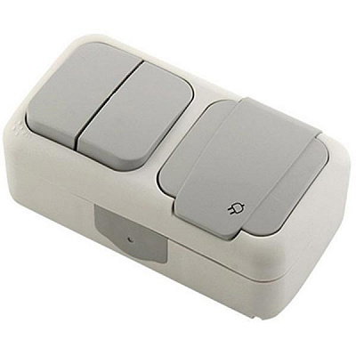 Комплект выключатель Viko Palmiye + розетка Viko Palmiye 90555582 серые