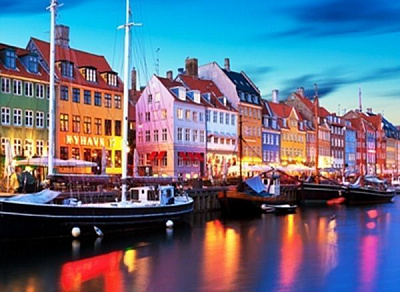 Набор для творчества со стразами на подрамнике с принт. рамой Огни на воде 40x50 см Діамантові ручки 