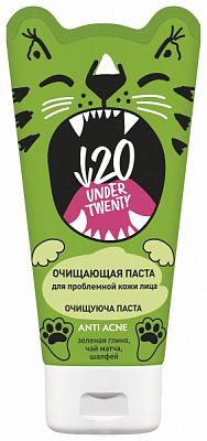 Паста Lirene Under Twenty Green detox очищающая глиняная 150 мл