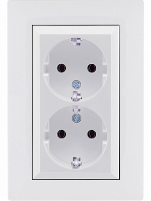 Розетка двойная с заземлением Makel Rizz IP20 белый 88001082
