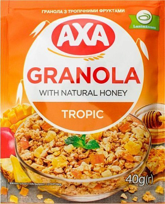 Гранола AXA с тропическими фруктами 4820008129239 40 г 