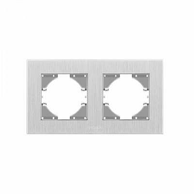 Рамка двомісна Videx Binera горизонтальна срібний VF-BNFRA2H-SL