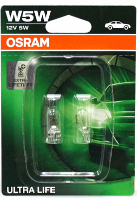 Автолампа розжарювання Osram OS 2825 ULT-02B W5W 5 Вт 2 шт.(OS 2825 ULT-02B)