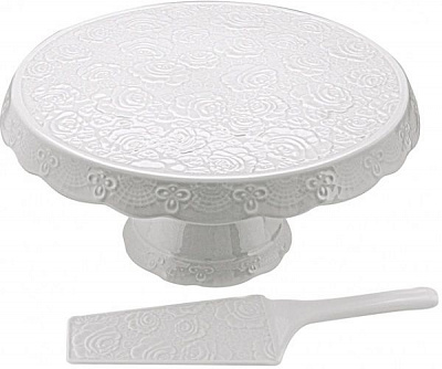 Блюдо для торта с лопаткой 27 см 944-026 Lefard 