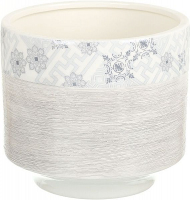 Кашпо керамическое Лабиринт круглый (LJ15A5347D) серый 