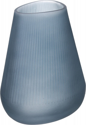 Ваза стеклянная Matt 18 см синяя 