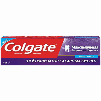 Зубная паста Colgate Защита от кариеса + Нейтрализатор сахарных кислот 75 мл