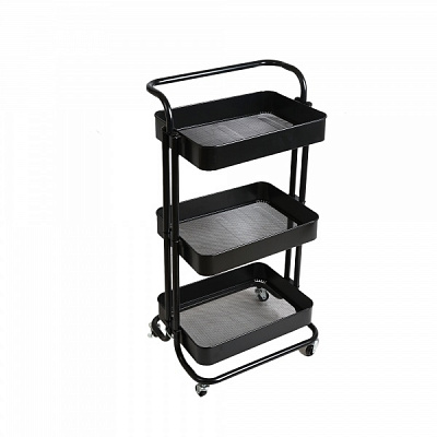 Тележка Домовий 3 уровня 450x365x860мм черный/черный(18184) 