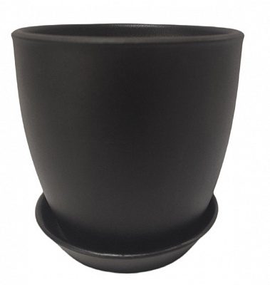 Горщик кераміка ВК круглий чорний 0,6 л Shynkar&KO