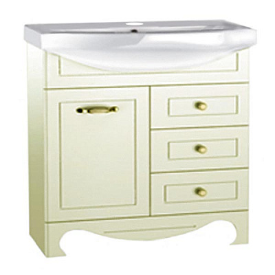 Тумба с умывальником Аворио 70 см слоновая кость