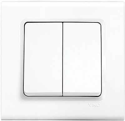 Вимикач двоклавішний Viko Linnera без підсвітки 10 А 250В білий 90400002