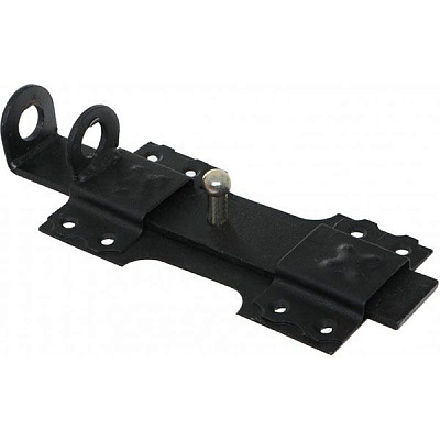 Засов под навесной замок Узор 40 полимерный РМ153 черный 90 мм