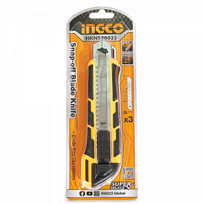 Нож сегментный INGCO 18 мм 3 лезвия SK5 Super Select HKNS28035