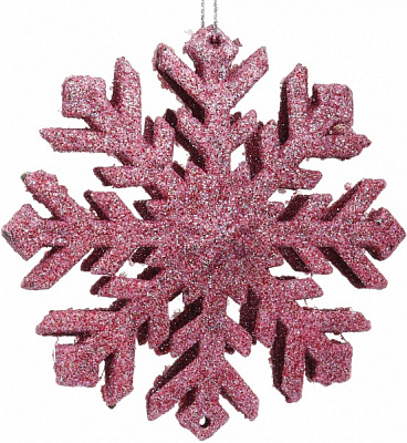 Декоративная подвеска Снежинка 10,5 см розовый HF2K1093