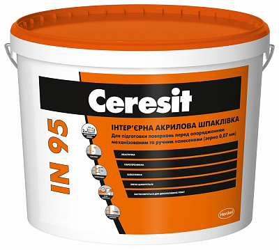 Шпаклевка Ceresit IN 95 зерно 0,07 мм 17 кг