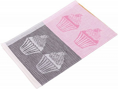 Рушник кекси 49x70 см Білоруський льон рожевий