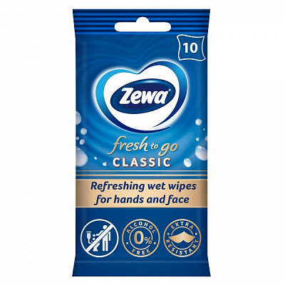 Вологі серветки Zewa Fresh to Go Classic 10 шт.
