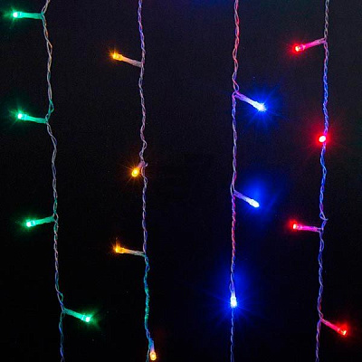 Електрогірлянда-штора Феєрія різнокольорова QC2021 8,8 Вт вбудований світлодіод (LED) 135 ламп 2,7 м