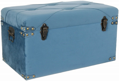 Скриня-пуф Велюр азур 64х35х33 см