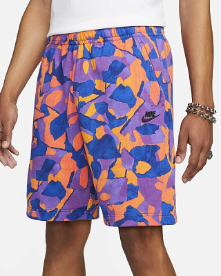 Шорты Nike CLUB+ FT SHORT AOP DX0803-551 р. XL разноцветный