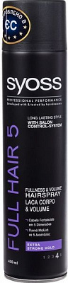 Лак для волосся Syoss Full Hair 5 Об’єм екстрасильна фіксація Full Hair 5 400 мл