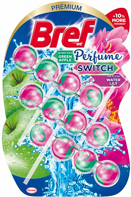 Туалетный блок Bref Смена аромата Яблоко-Лотос 3x50г 