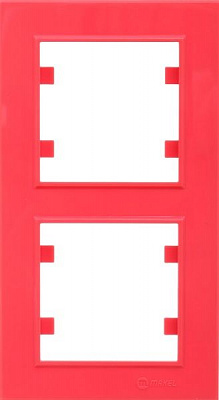 Рамка двухместная Makel Karea вертикальная розовый