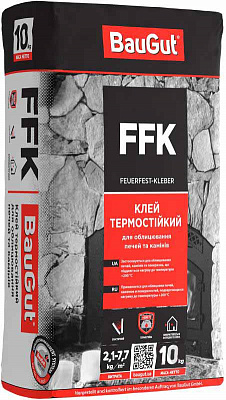 Смесь огнеупорная BauGut FFK облицовочная 10 кг