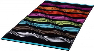 Рушник пляжний Mundotextil Waves 86х160 см чорний із малюнком