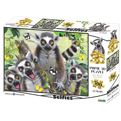 3D-пазл PRIME 3D 10372 Селфи Лемуры 500 деталей