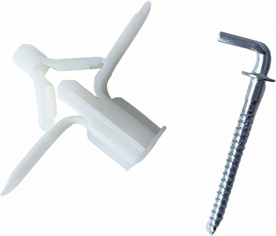 Дюбель для гипсокартона бабочка 3,5x48 мм 4 шт. с прямым крюком Expert Fix