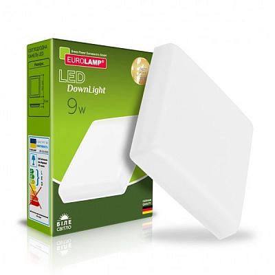 Світильник точковий Eurolamp LED Downlight квадрат 4000 К білий LED-DLS-9/4(Е)