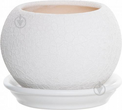 Горшок керамический Ориана-Запорожкерамика Шар шелк круглый 15 л белый (037-14-088) 