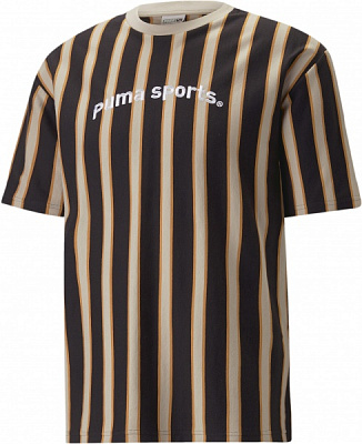 Футболка Puma PUMA TEAM STRIPED TEE 53823901 р.XL черный