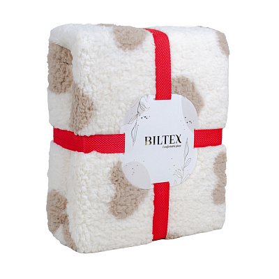 Плед флісовий LOVE Sherpa 200x220 см бежевий із білим La Nuit