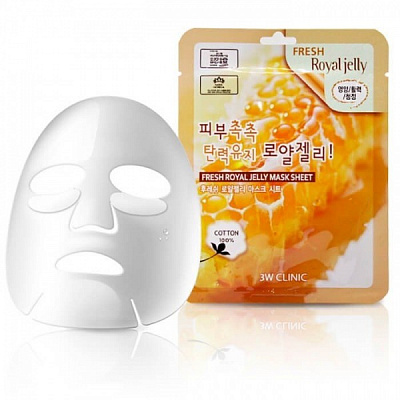 Маска тканевая для лица 3W Clinic Маточное молочко Fresh Royal Jellyl Mask Sheet 23 мл