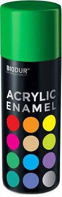 Эмаль акриловая Biodur RAL 6029 зеленый высокий глянец 400 мл