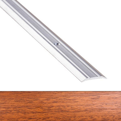 Порожек алюминиевый 5-А Лугалпроф профилированный с отверстиями 3x25x900 мм орех лесной