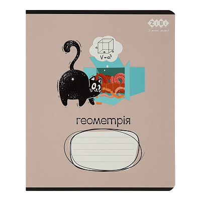 Зошит предметний CRAZY CAT 48 арк. клітинка геометрія KIDS LINE ZB.1703-22 ZiBi