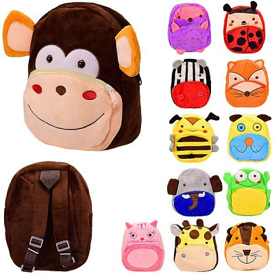 Рюкзак плюшевый в ассортименте 12 видов 25 см BG8019