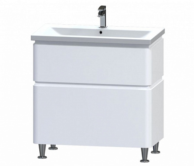 Тумба на ніжках Aquarius Modena білий з умивальниом Комо 80