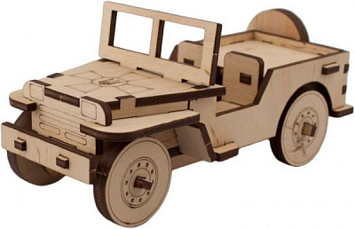 Деревянный 3D-конструктор Зірка Джип Виллис 91124