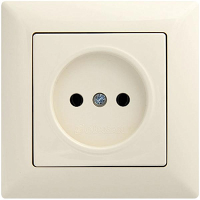 Розетка без заземлення Gunsan Visage без шторок кремовий