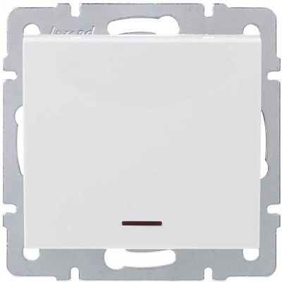 Вимикач одноклавішний Lezard Rain з підсвіткою 10 А 250В білий 703-0288-111