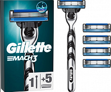 Станок для бритья Gillette Mach 3 + 5 сменных картриджей