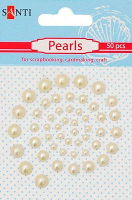 Декоративный элемент жемчужин самоклеющихся цвет шампанского, 50 шт 1 комплектов 50 шт. Santi