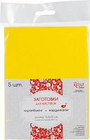 Набор заготовок для открыток 5 шт. 16,8х12 см № 12 желтый 220 г/м2 